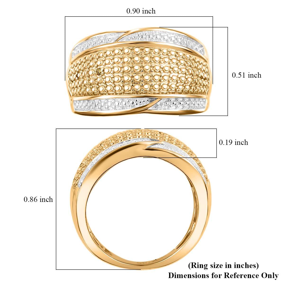 Karis Yellow Diamond Accent Band Ring in 18K Yellow Gold Plated (Size 9.0) image number 5