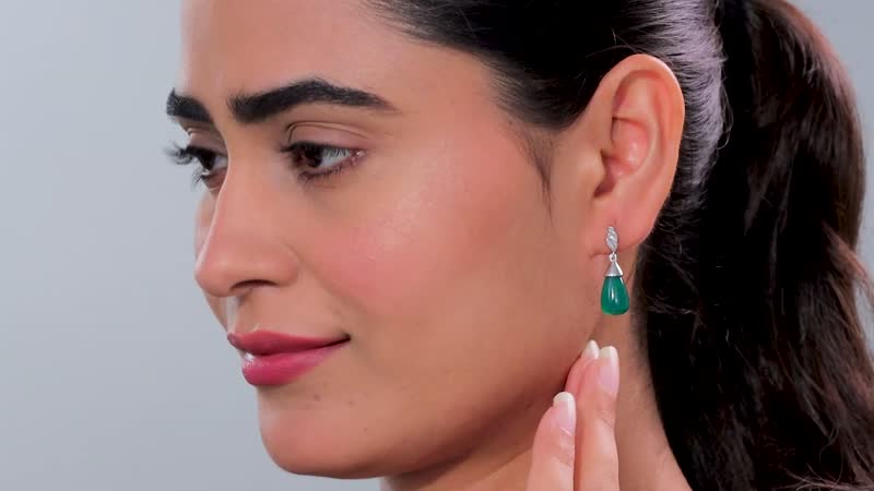 Verde Onyx 12.25 ctw Texture Earrings in Rhodium Over Sterling Silver