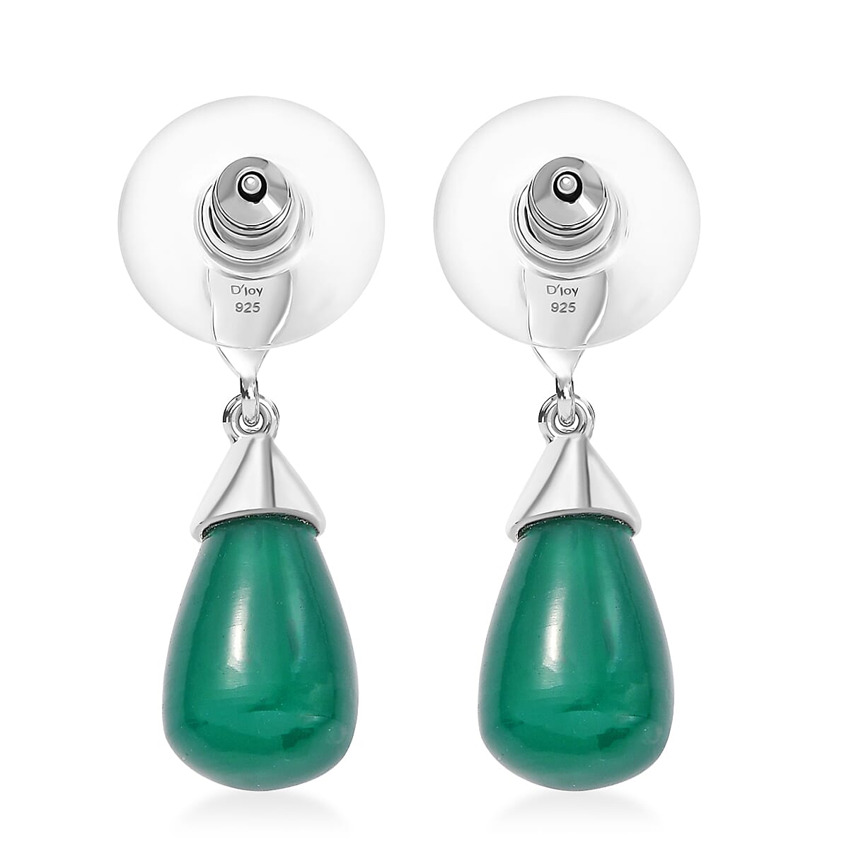 Verde Onyx 12.25 ctw Texture Earrings in Rhodium Over Sterling Silver image number 3