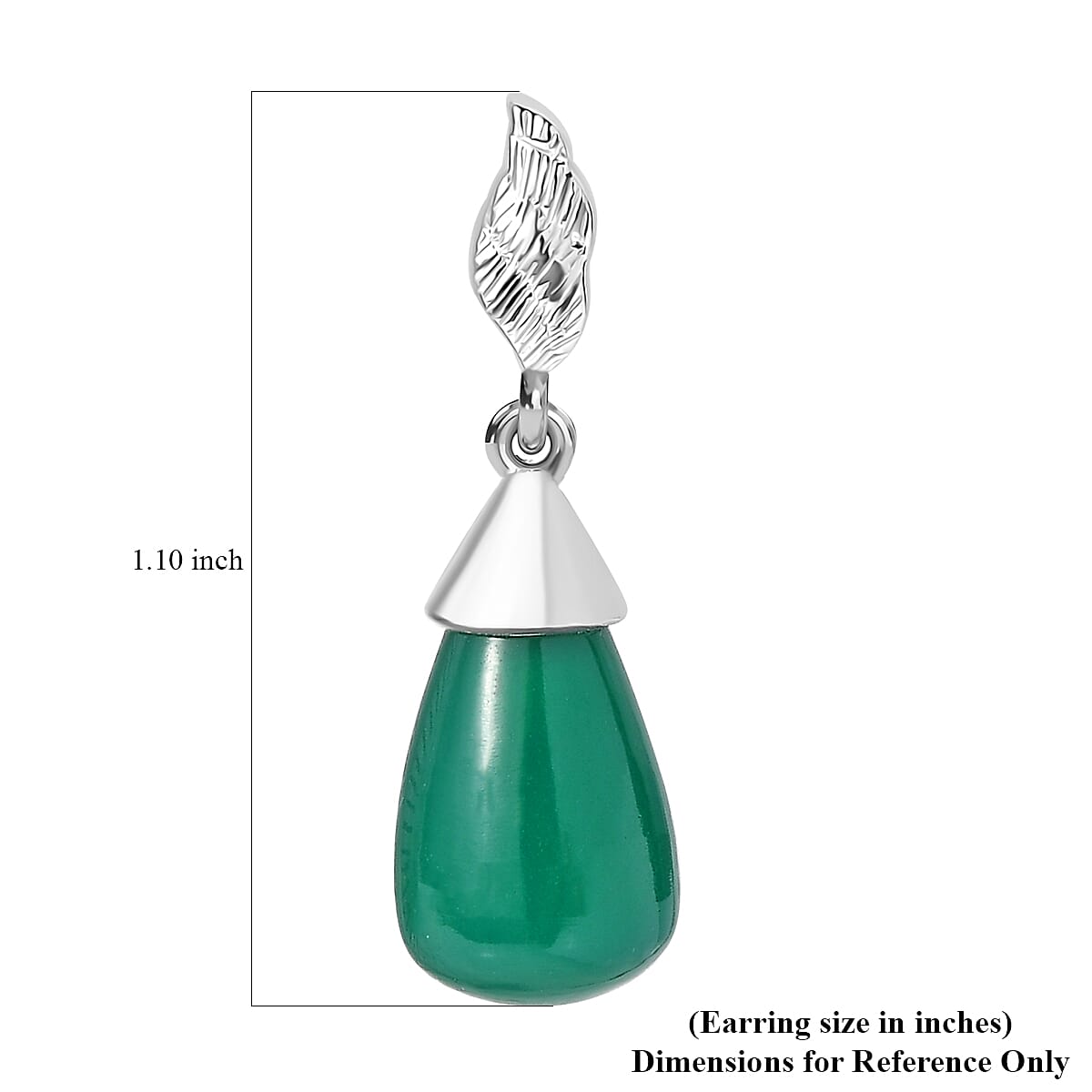 Verde Onyx 12.25 ctw Texture Earrings in Rhodium Over Sterling Silver image number 4