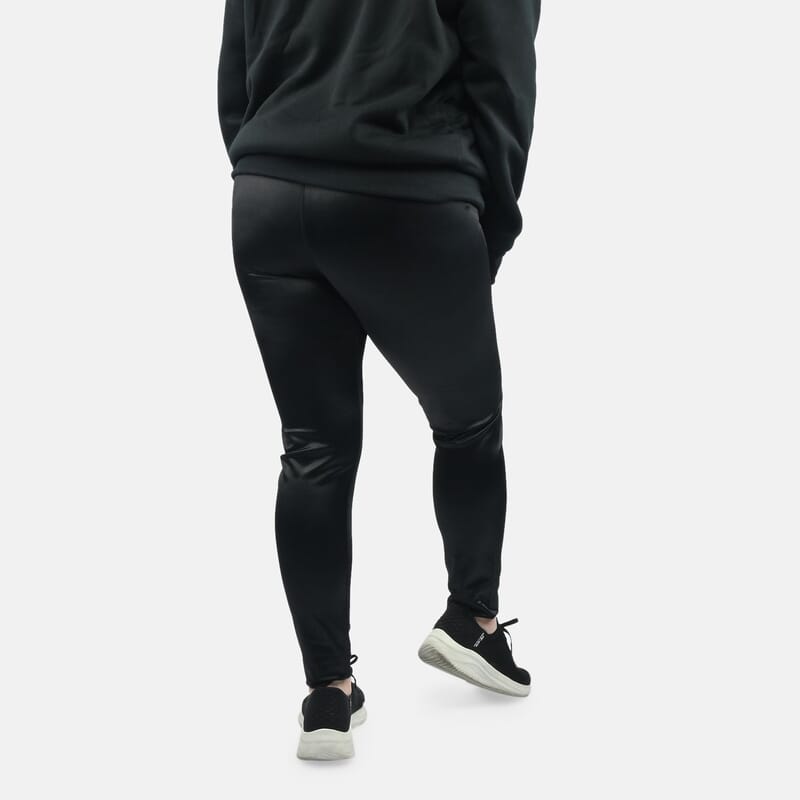 Black Metallic Dry Fit Hi-Stretch Perfect Push-up Full Length Leggings - L