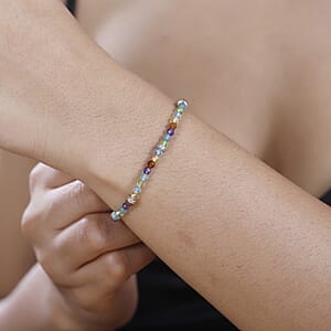 Karis Multi Gemstone 12.75 ctw Beaded Bracelet in Platinum Bond (6.50-8.00In)