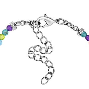 Karis Multi Gemstone 12.75 ctw Beaded Bracelet in Platinum Bond (6.50-8.00In)