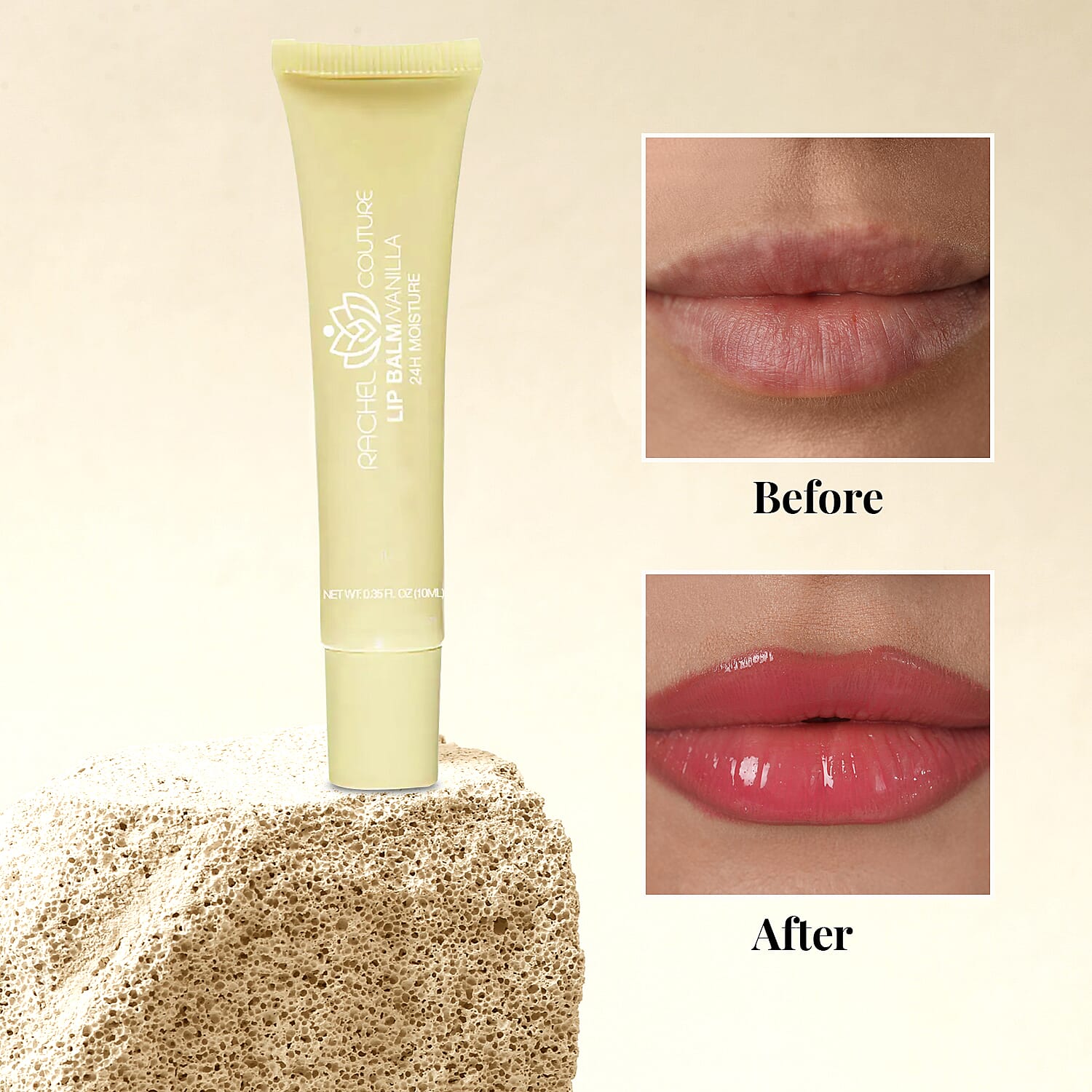 Rachel Couture Lip Balm (Non-Sticky)- Vanilla (Ships in 8-10 Days)
