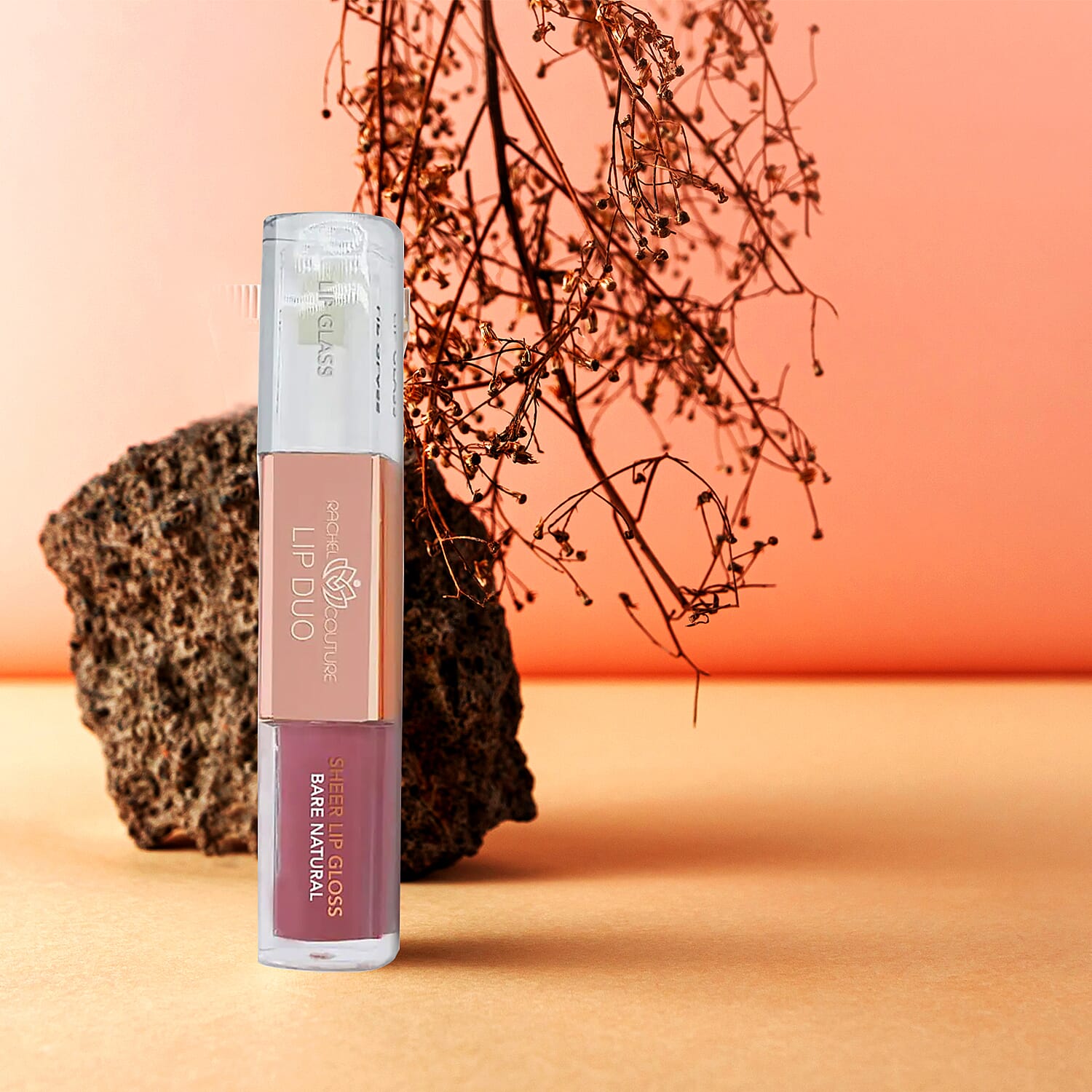 Rachel Couture Lip Duo (Lip Glass & Gloss)- Bare Natural