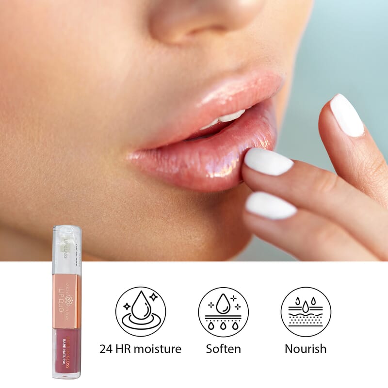 Rachel Couture Lip Duo (Lip Glass & Gloss)- Bare Natural