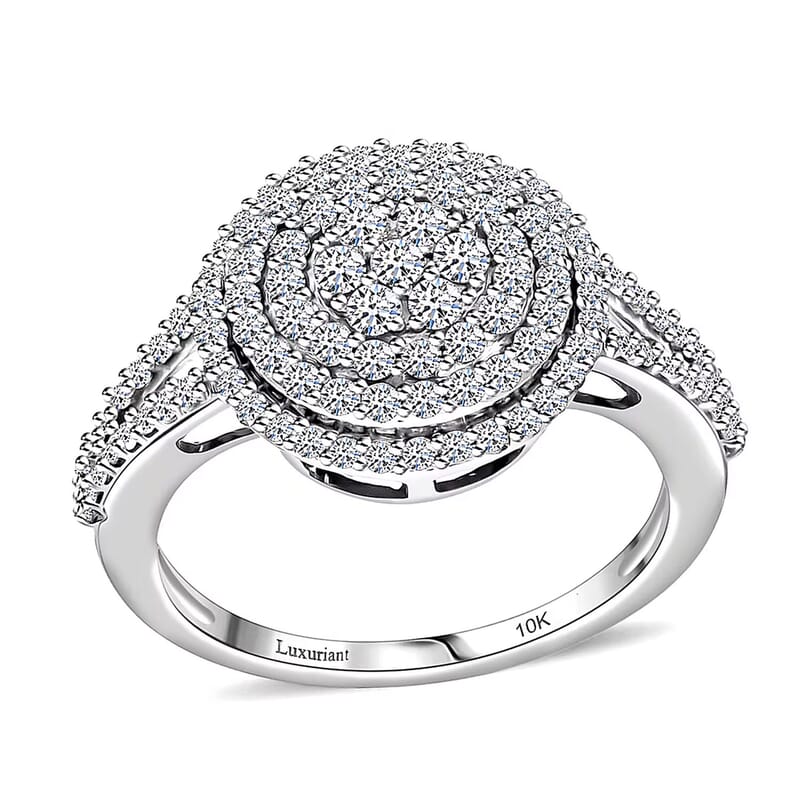 Luxuriant Lab Grown Diamond G-H SI, 1.00 ctw Cocktail Ring in 10K White Gold (Size 6.0)