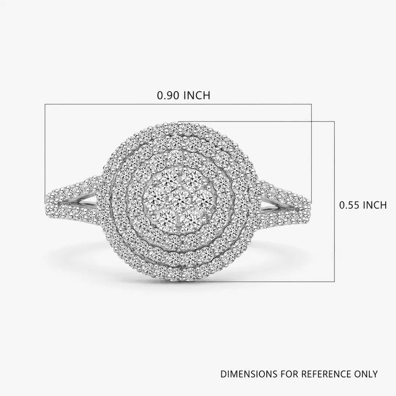 Luxuriant Lab Grown Diamond G-H SI, 1.00 ctw Cocktail Ring in 10K White Gold (Size 6.0)