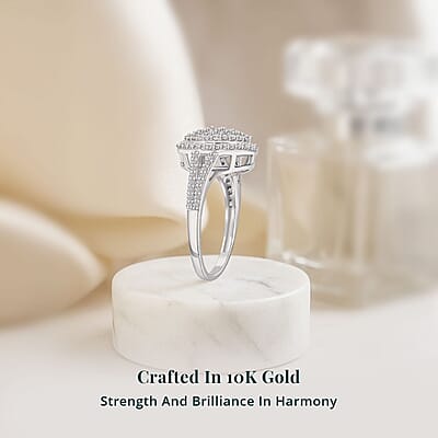 Luxuriant Lab Grown Diamond G-H SI, 1.00 ctw Cocktail Ring in 10K White Gold (Size 7.0)