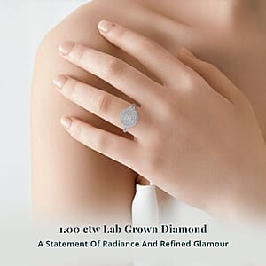 Luxuriant Lab Grown Diamond G-H SI, 1.00 ctw Cocktail Ring in 10K White Gold (Size 8.0)