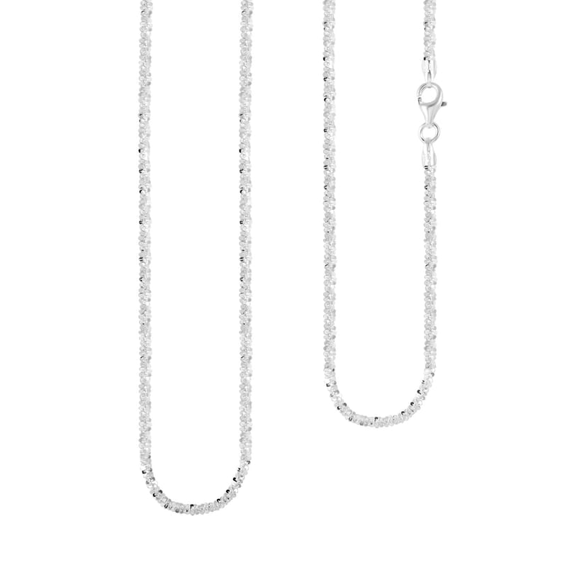 Sterling Silver Rock Chain Necklace 24 Inches 6.12 Grams