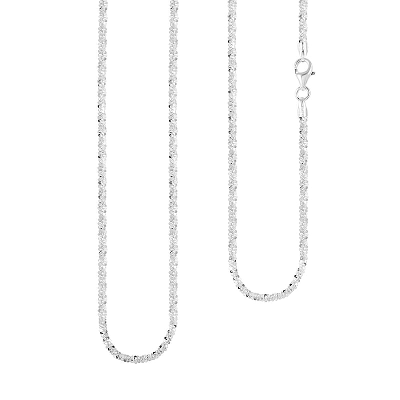 Sterling Silver Rock Chain Necklace 24 Inches 6.12 Grams
