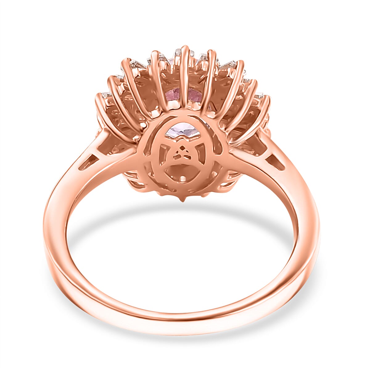 Martha Rocha Kunzite and Multi Gemstone 2.50 ctw Sparkling Love Ring in 18K Vermeil Rose Gold Over Sterling Silver (Size 10.0)