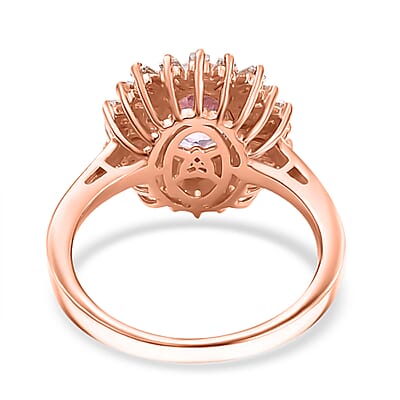 Martha Rocha Kunzite and Multi Gemstone 2.50 ctw Sparkling Love Ring in 18K Vermeil Rose Gold Over Sterling Silver (Size 10.0)