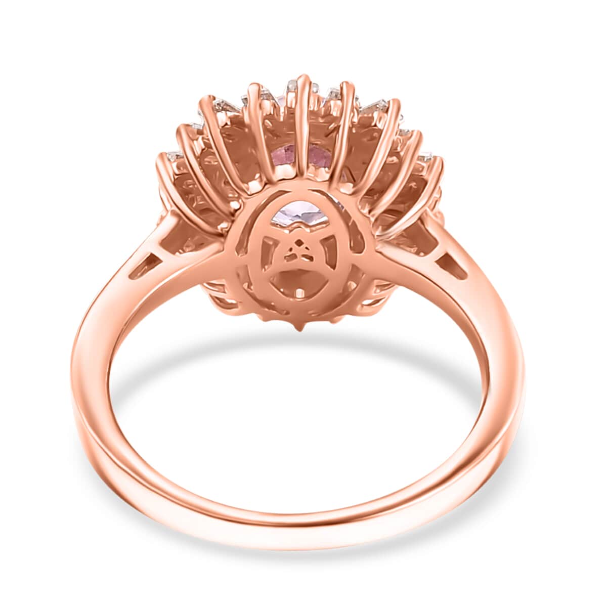 Martha Rocha Kunzite and Multi Gemstone 2.50 ctw Sparkling Love Ring in 18K Vermeil Rose Gold Over Sterling Silver (Size 8.0) image number 4