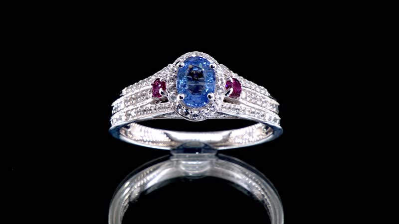 Ceylon Sapphire, Multi Gemstone Ring in Rhodium Over Sterling Silver (Size 10.0) 1.75 ctw