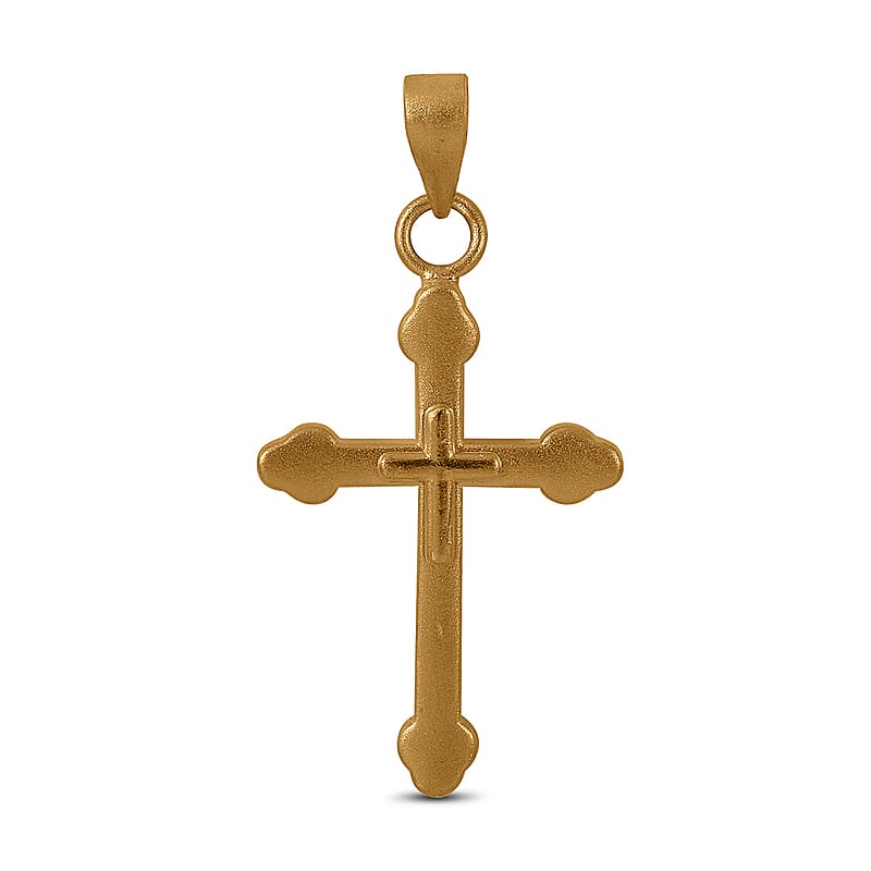 24K Yellow Gold Cross Pendant 0.50 Grams