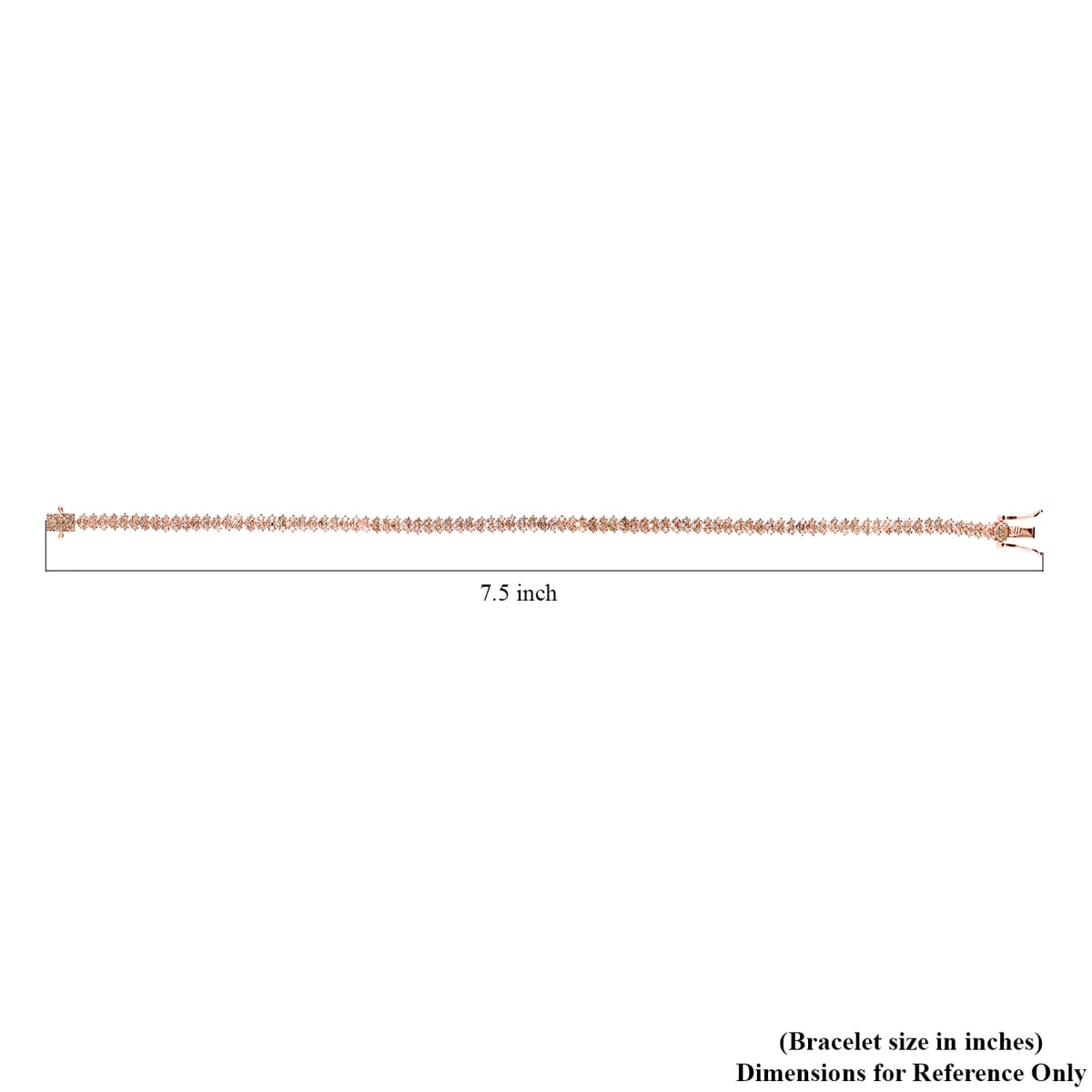 Natural Champagne Diamond 2.00 ctw Chevron Link Bracelet in Vermeil Rose Gold Over Sterling Si (7.25 In)  image number 3