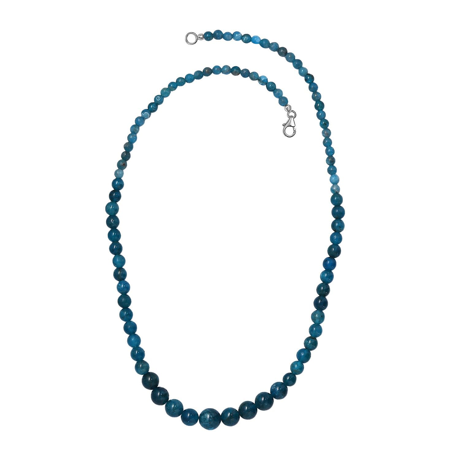 Neon Apatite 155.00 ctw Necklace in Rhodium Over Sterling Silver 20 Inches