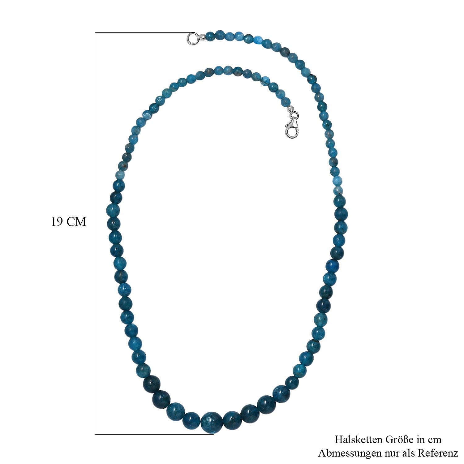 Neon Apatite 155.00 ctw Necklace in Rhodium Over Sterling Silver 20 Inches