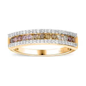 Luxoro I1-I2 Multi Diamond 0.50 ctw Rainbow Ring in 10K Yellow Gold (Size 6.0) 