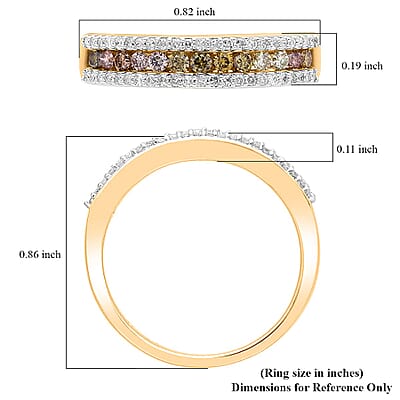 Luxoro I1-I2 Multi Diamond 0.50 ctw Rainbow Ring in 10K Yellow Gold (Size 6.0)