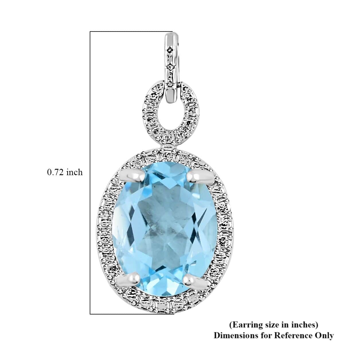 Blue Topaz  Earring in Platinum Over Pure White Brass 5.00 ctw image number 4