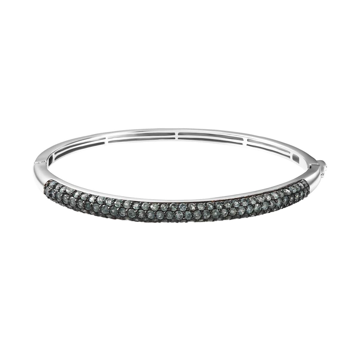 TLV Narsipatnam Alexandrite Bangle Bracelet in Rhodium Over Sterling Silver (6.50 In) (Del. in 8-10 Days) 4.25 ctw image number 0