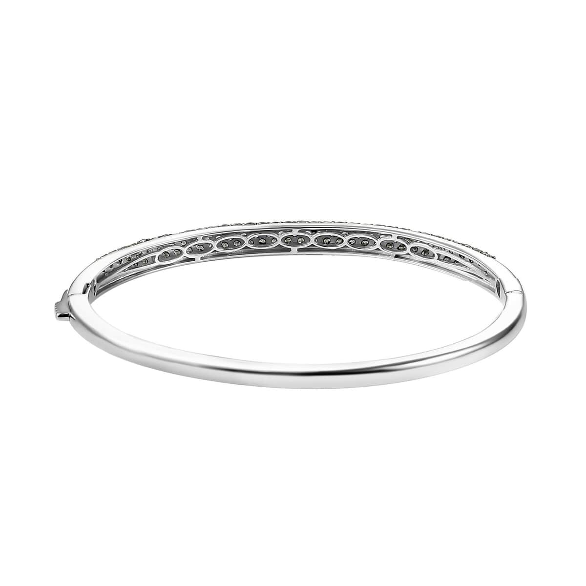 Narsipatnam Alexandrite 4.10 ctw Bangle Bracelet in Rhodium Over Sterling Silver (6.50 In) image number 4