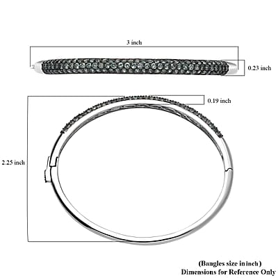 Narsipatnam Alexandrite 4.10 ctw Bangle Bracelet in Rhodium Over Sterling Silver (6.50 In)