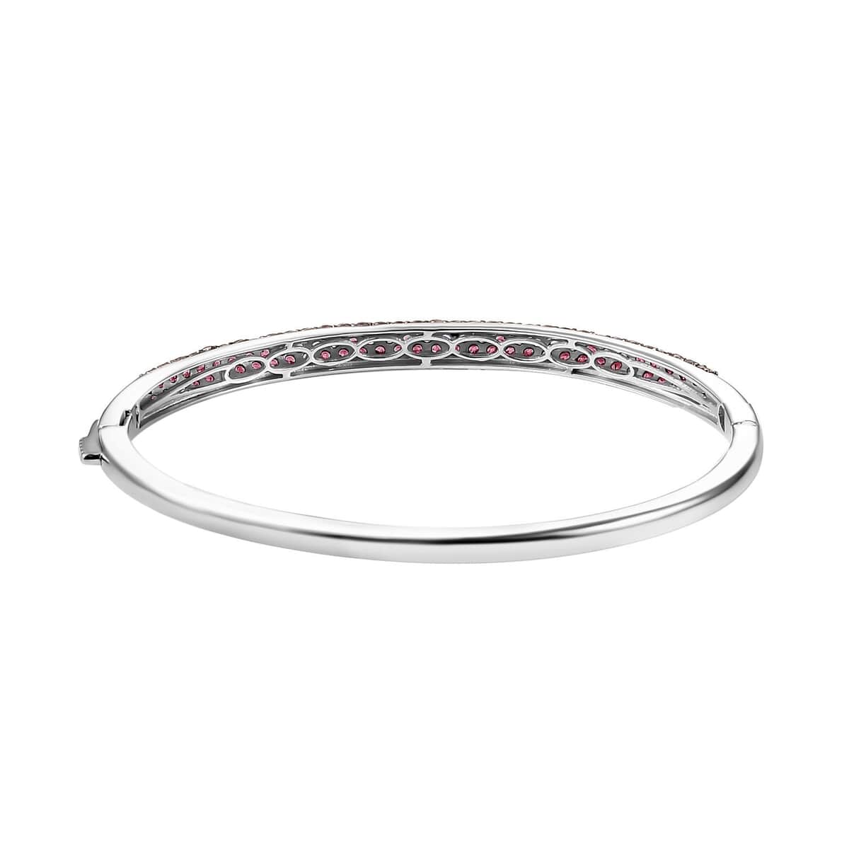 Ouro Fino Rubellite 3.85 ctw Bangle Bracelet in Rhodium Over Sterling Silver (6.50 In) image number 4