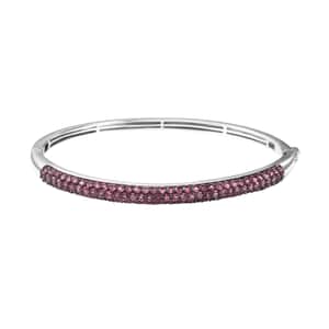 Ouro Fino Rubellite 3.85 ctw Bangle Bracelet in Rhodium Over Sterling Silver (7.25 In)