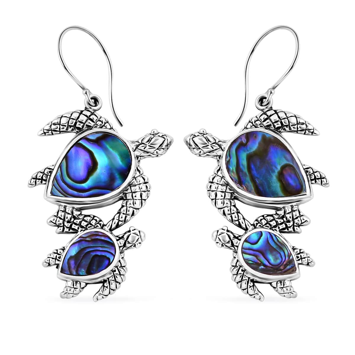 Bali Legacy Abalone Shell Turtle Earrings in Sterling Silver image number 0