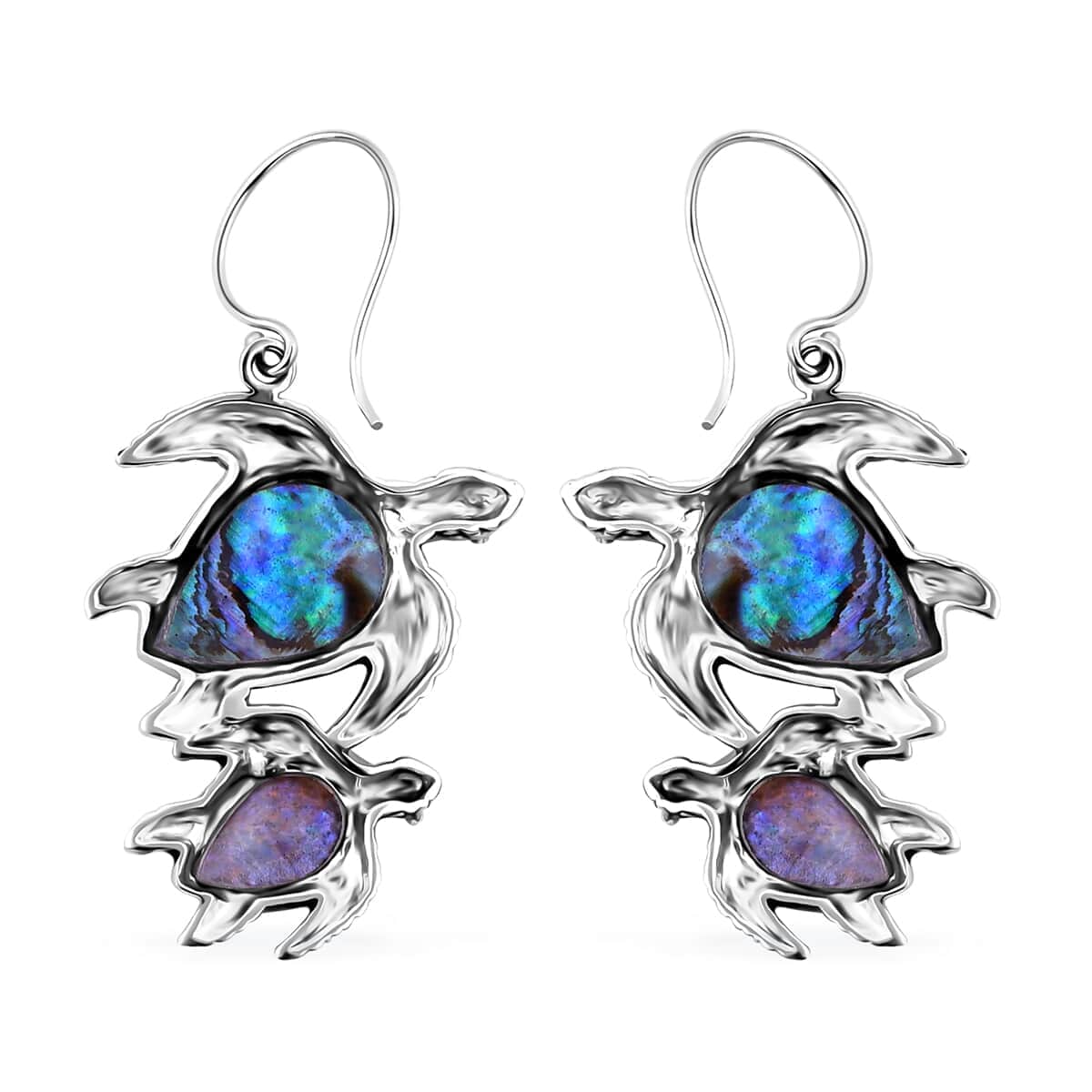 Bali Legacy Abalone Shell Turtle Earrings in Sterling Silver image number 3