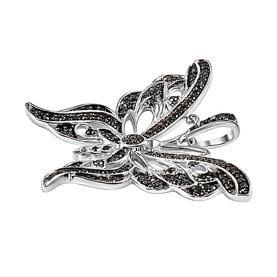 Green Diamond 0.55 ctw Pendant in Rhodium Over Sterling Silver