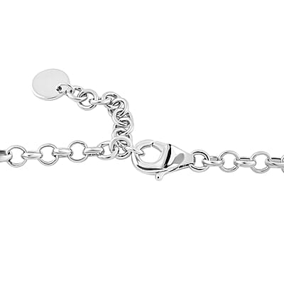 London Blue Topaz, Simulated Blue and White Diamond Bracelet in Silvertone (8.00 In) 2.75 ctw