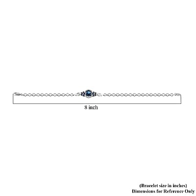 London Blue Topaz, Simulated Blue and White Diamond Bracelet in Silvertone (8.00 In) 2.75 ctw