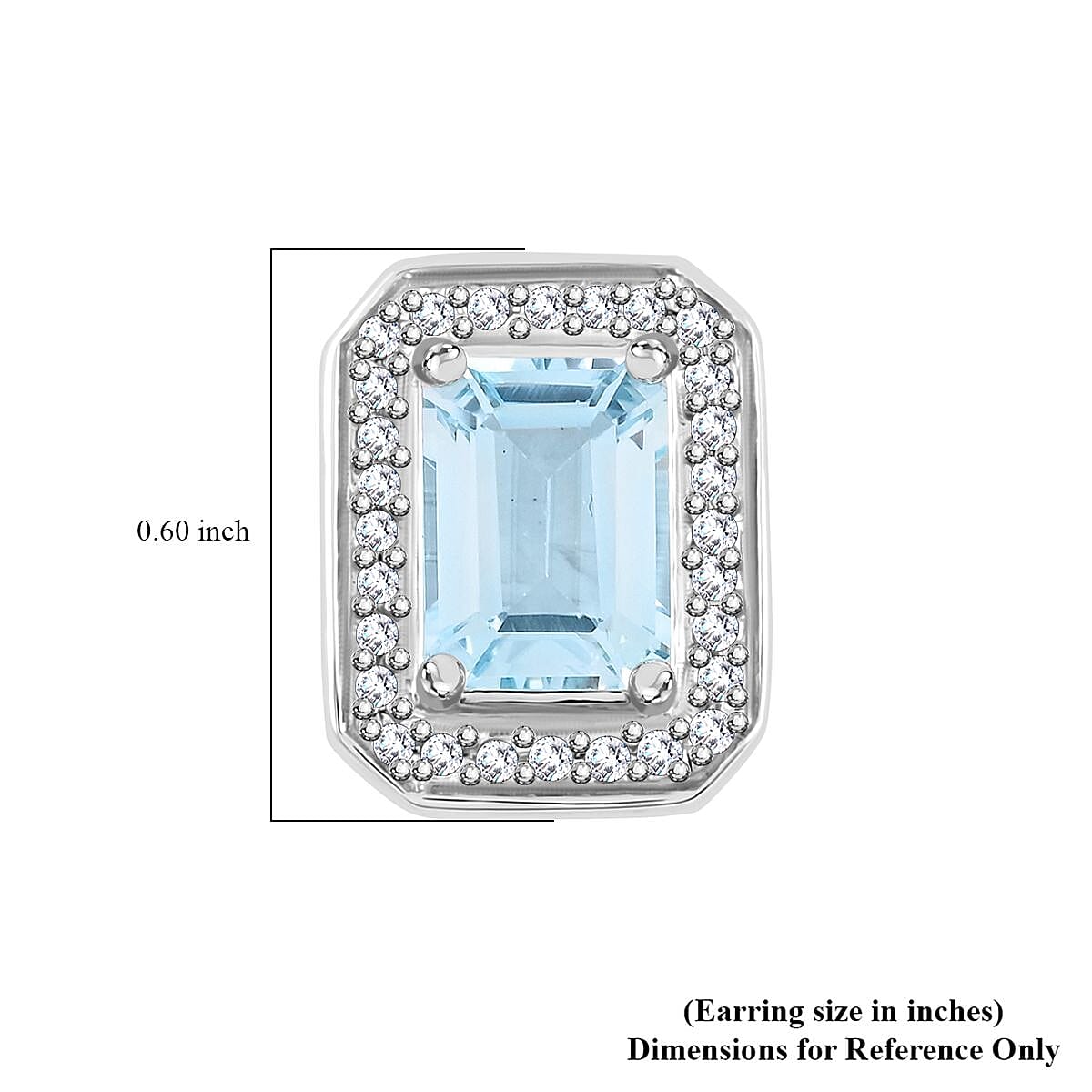 Blue Topaz and Simulated Diamond 4.00 ctw Earrings in Silvertone