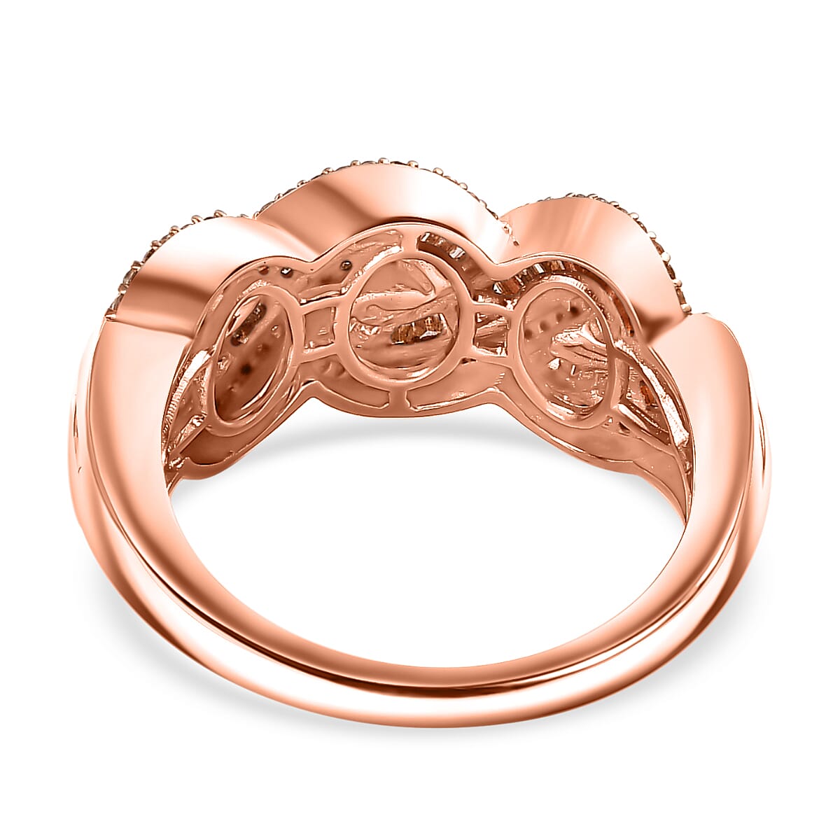 Natural Champagne Diamond Ring in 18K Vermeil RG Over Sterling Silver (Size 6.0) 0.75 ctw image number 4