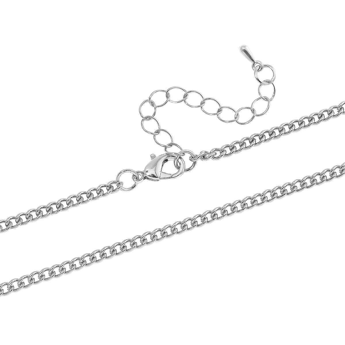 White and Black Austrian Crystal Snake Necklace in Silvertone 20-22 Inches image number 3