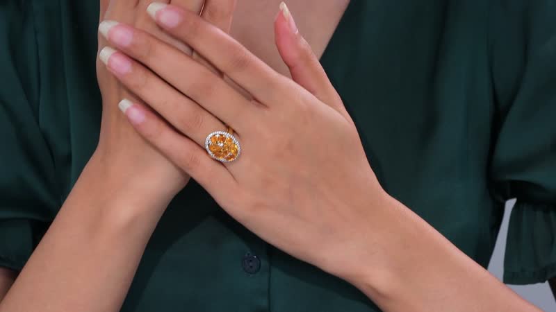 Jalisco Fire Opal, White Zircon Ring in 18K Vermeil YG Over Sterling Silver (Size 5.0) 2.30 ctw