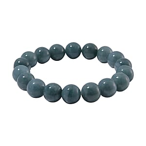 Natural Olmec Jadeite 11-13mm 270.00 ctw Timelass Beaded Stretch Bracelet