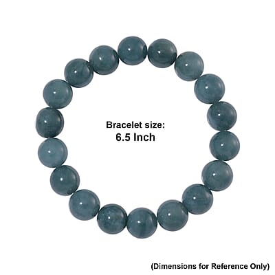 Natural Olmec Jadeite 11-13mm 270.00 ctw Timelass Beaded Stretch Bracelet