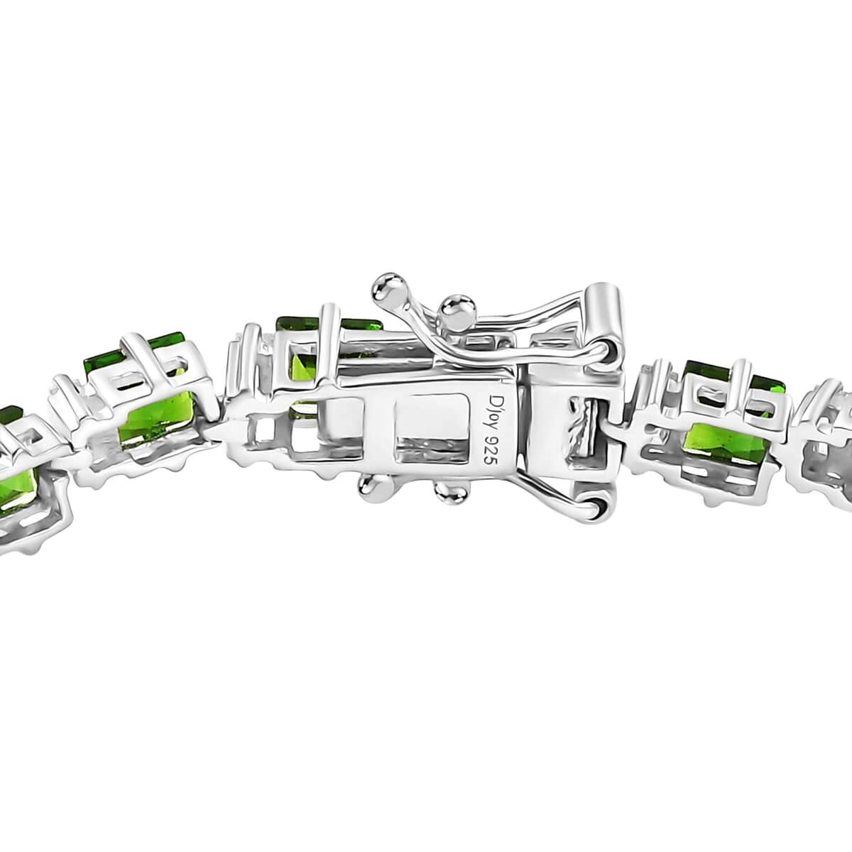 Chrome Diopside and Moissanite 11.90 ctw Sea Waves Bracelet in Rhodium Over Sterling Silver (7.25 In) image number 3