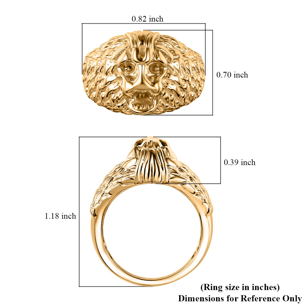 Mens Ring in 18K YG Plated Bronze (Size 9) image number 5