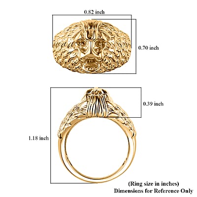 EverTrue Bronzella Collection Lions Roar Men's Ring in 18K YG Plated Bronze (Size 9.0)