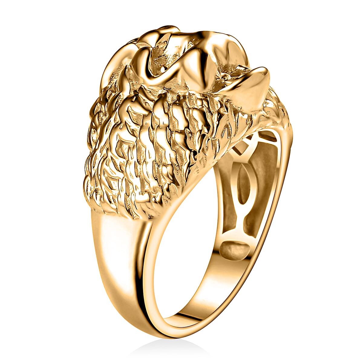 EverTrue Bronzella Collection Lions Roar Men's Ring in 18K YG Plated Bronze (Size 14.0) image number 3