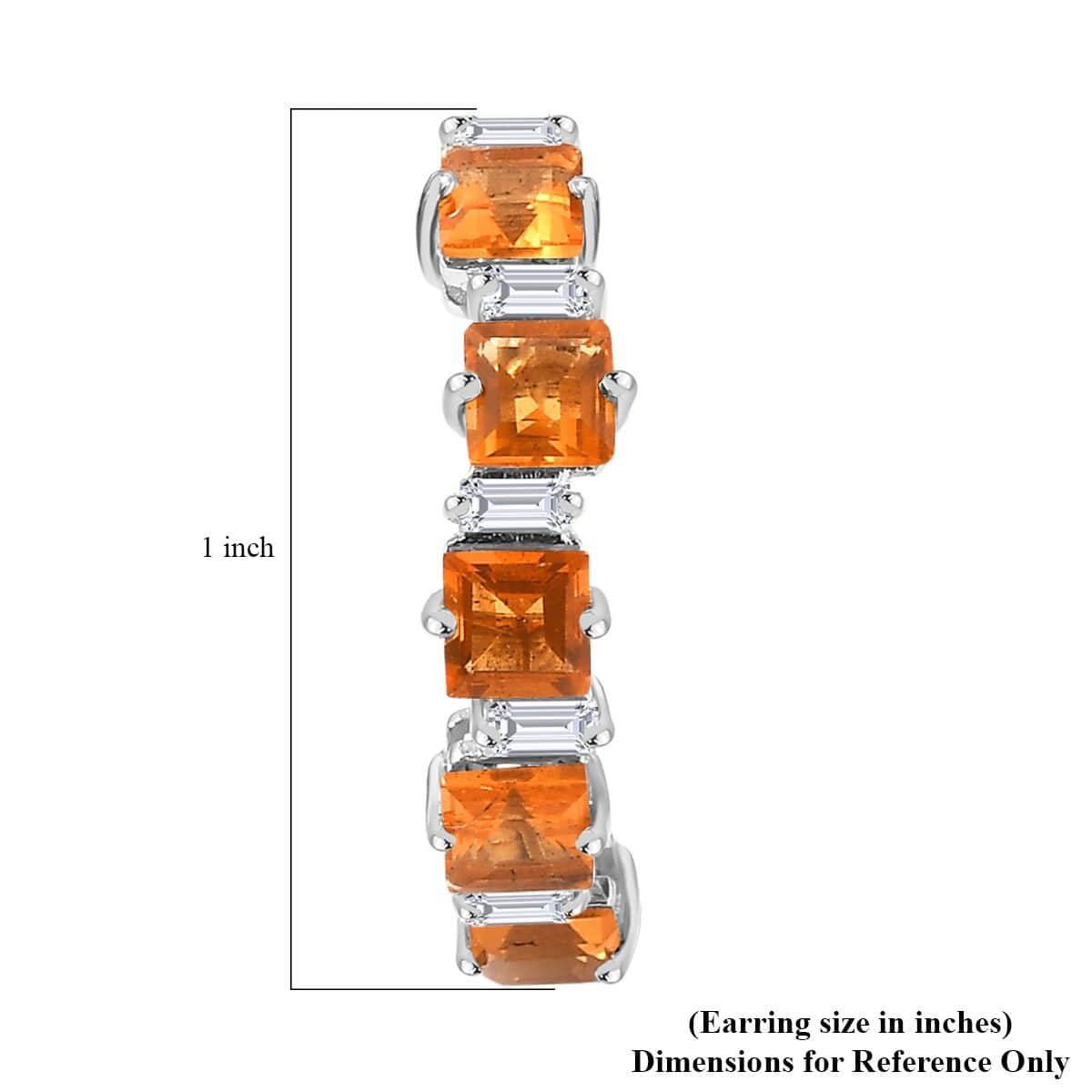 Salamanca Fire Opal and Moissanite 2.80 ctw Sea Waves Earrings in Rhodium Over Sterling Silver image number 4