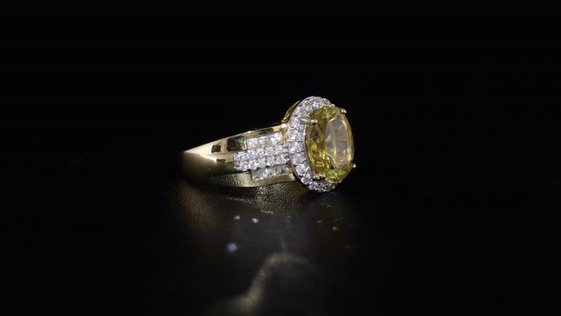 Brazilian Heliodor, White Zircon Ring in 18K Vermeil YG Over Sterling Silver (Size 10.0) 3.40 ctw