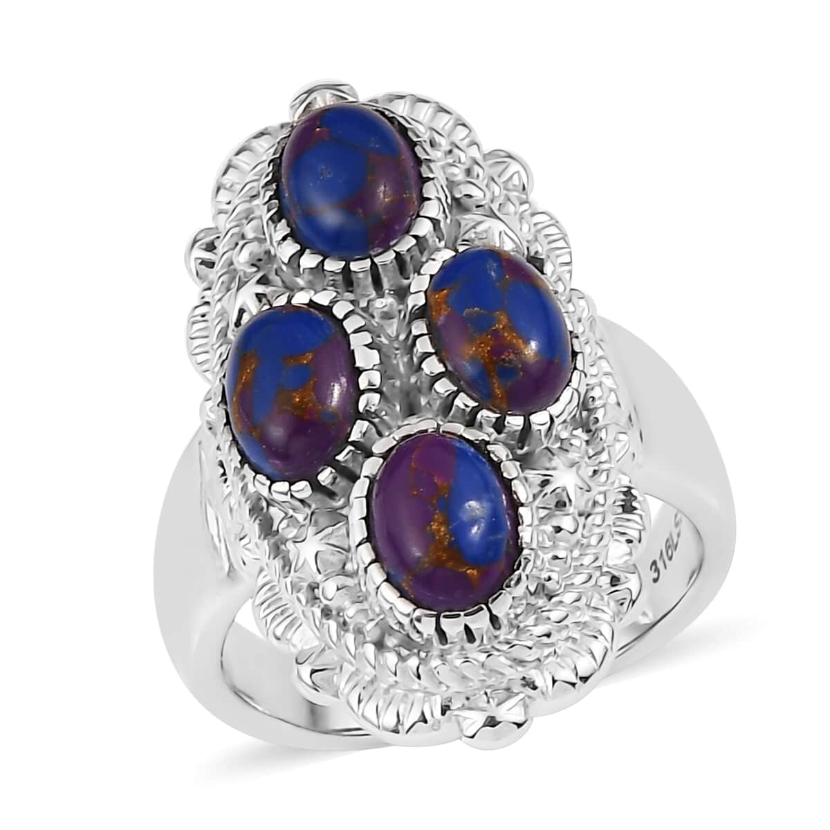 Mojave Purple Turquoise 3.25 ctw Ring in Stainless Steel (Size 7.0) image number 0